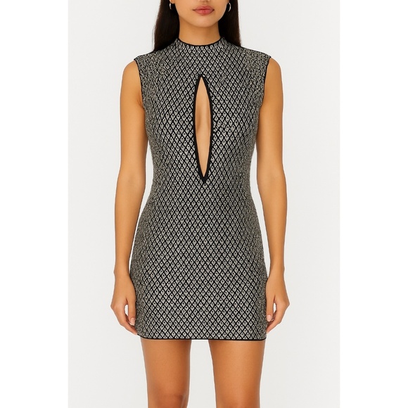 Retrofete Embellished Mock Neck Cut Out Mini Dress Size XXS - Picture 1 of 6